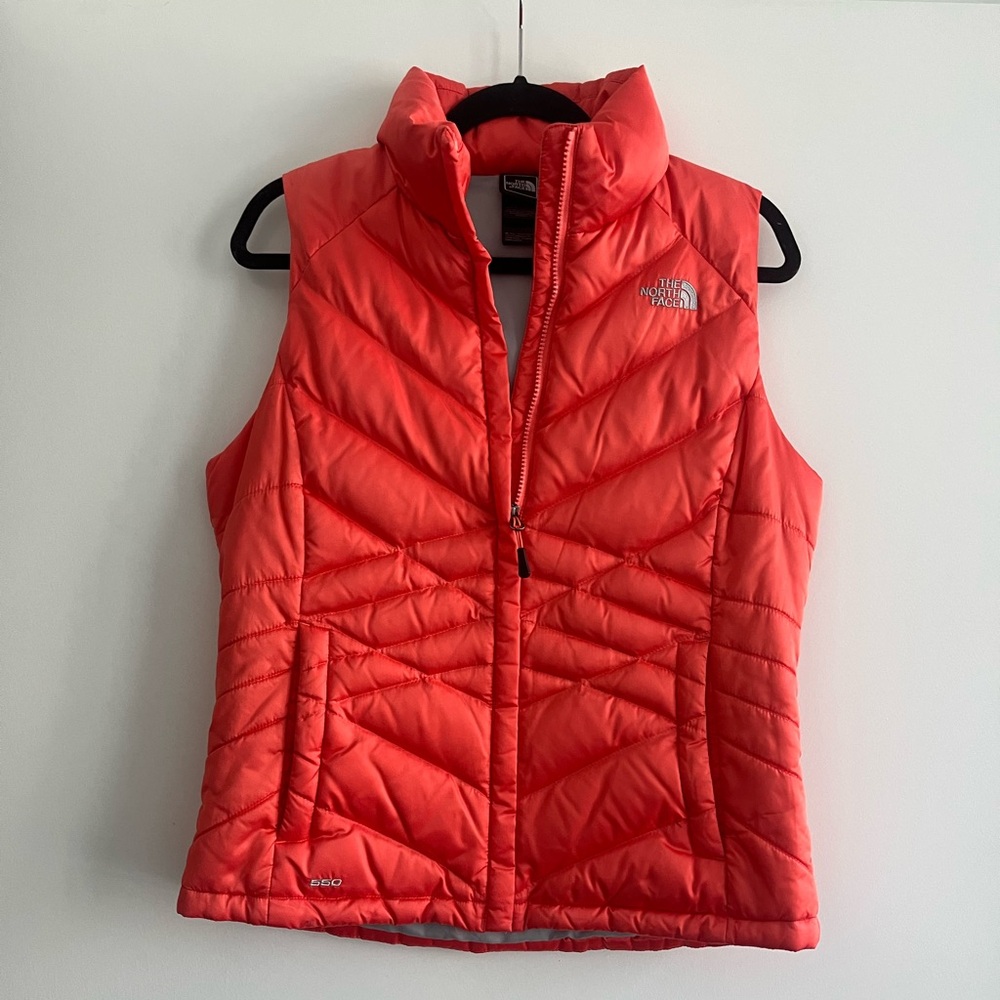 Coral north face puffer vest